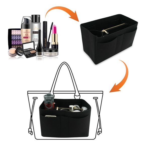 BAG PURSE INSERT ORGANIZER - BLACK - Picture 3 of 7